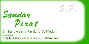 sandor pirot business card